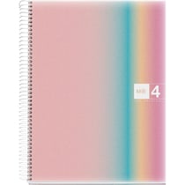 Cahier - A4 - Spirales - Lignes - Polypro - 120 pages perforées - Arc-en-ciel