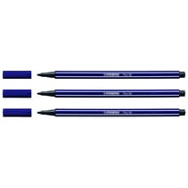 Lot de 3 feutres de dessin pointe ogive moyenne 1 mm - STABILO - Bleu de Paris - PEN 68