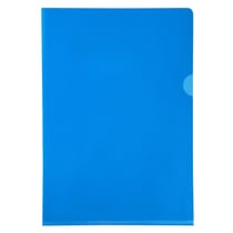 Sachet de 10 pochettes coin PVC lisse haute résistance 13/100e - A4 - Bleu - x 10 - Exacompta