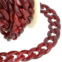 Bobine 5m Chaîne plastique brillant Bourgogne 20mm