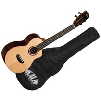 Kala - Ukulélé Contour Solid Gloss Spruce Rosewood Tenor Cutaway - Acajou - Ébène - Housse