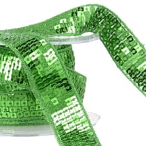 Galon paillettes vert foncé au mètre