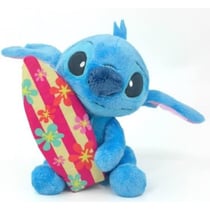 Peluche stitch avec planche de surf 30 cm - dc - doudou licence