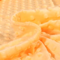 Tissu Doudou Ultra doux Pois Jaune - Au mètre