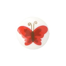 Lot de 6 boutons culot papillon 15mm (rouge)