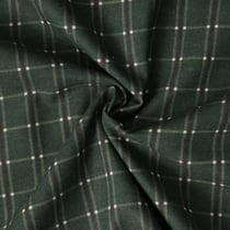 Tissu Toile de coton Honorine carreaux écossais sur fond Vert épicéa - Au mètre