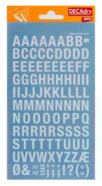 Lettres Transfert Blanc 12mm Grande Police