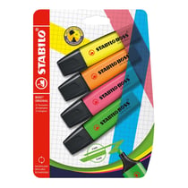 Lot de 25 blisters de 4 surligneurs - STABILO BOSS ORIGINAL - Jaune, orange, rose, vert
