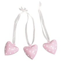 Clochettes en métal Coeur, rose layette, 3x2,5cm, pendent. organd, 6 pces