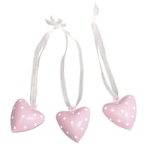 Clochettes en métal Coeur, rose layette, 3x2,5cm, pendent. organd, 6 pces