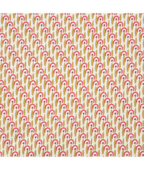 Tissu coton Pamea de 150 cm de largeur Olive/corail Multicolore vendu par 50 cm