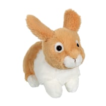 Peluche - Lapin Allongé - Beige et Blanc - 20 cm