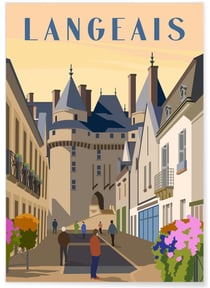 Affiche ville Langeais | A3 : 29,7x42cm