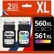 560XL 561XL - Pack 2 cartouches Canon PG-560 CL-561 compatibles TS5350 TS7450 - 123CONSOMMABLES