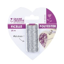 Graine Créative - Bobine de ficelle Métalisée Argent 25m