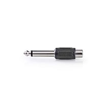 Nedis Adaptateur Audio Mono 6,35 mm Mâle vers RCA Femelle Plaqué Nickel Noir / Argent