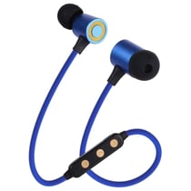 Ecouteurs Bluetooth Sport Sans Fil Avec Absorption Magnétique Et Carte TF Bleu YONIS