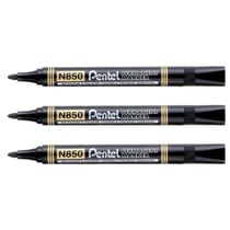 Lot de 3 marqueurs permanents pointe ogive 1,5 mm - PENTEL - Noir - N850