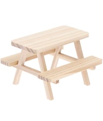 Table miniature avec bancs (8x6x7,5cm) - Rico Design Bois
