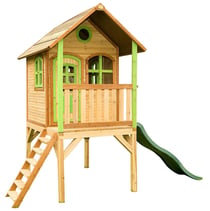 AXI Cabane enfant LAURA Brun Vert avec toboggan Vert - Axi House
