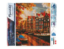 Diamond Painting Broderie Diamant Figured’Art 40x50cm toile entière roulée avec diamants carrés - Soleil à Amsterdam