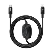 Max excell Câble USB-C vers Lightning 30W et Apple Watch Nylon Tressé 1m Noir
