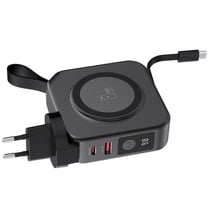 Force Power Powerbank sans fil Magnétique MagSafe 10000mAh avec Fonction Chargeur Voyage 20W Noir
