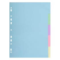 Intercalaires carte pastel 170g Forever 5 positions - A4 - Couleurs assorties - x 50 - Exacompta