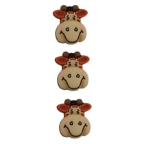 3 boutons fantaisies scrapbooking décoration couture GIRAFE