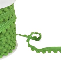 Elastique à pompons 13mm vert foncé au mètre