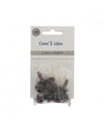 Oeil sécurité BRUN pour peluches diam. 14mm en lot de 10 pièces - 3bCom Marron