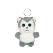 Peluche - Porte-clés en peluche Chien Husky SKANDY > gris bleuté – 8 cm