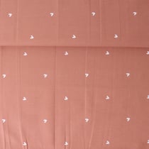 Tissu Popeline de Coton cœurs Anna sur fond Terracotta