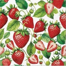 4 serviettes en papier découpage collage 33 cm FRAISE FR 110