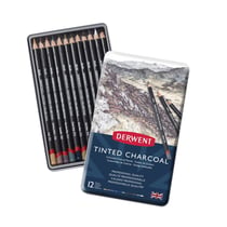 Derwent - Crayon fusain de couleur Derwent Tinted Charcoal 12 pièces