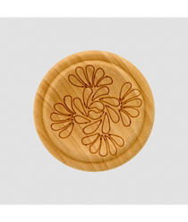 Bouton Rond en Bois Motif Fleurs – 20 mm – Prym 016 Naturel