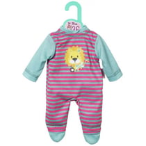 Pyjama lion a rayures rose dolly mosa - habit poupee 34-38 cm - vetement - zapf creation (za56)