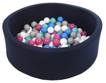 Piscine à balles Aire de jeu + 150 balles bleu marine blanc,bleu,rose,gris,turquoise - Velinda