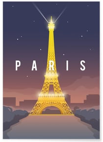 Poster ville Paris | A3 : 29,7x42cm