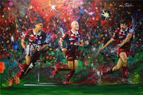 Œuvre originale Rémi Bertoche - Rugby UBB - 120 x 80 cm
