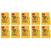 Kodak Pack de 10 Cartes Mémoire Micro SD 256 Go – Classe 10 – Haute Performance avec Adaptateurs pour Smartphones, Caméras, Tablettes et Consoles