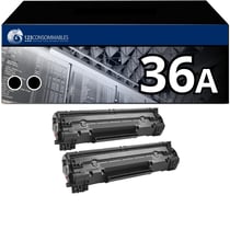 Pack 2 Toners compatible HP 36A noir - 123CONSOMMABLES