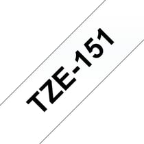 Brother - Cartouche ruban Etiqueteuse 24mm Noir sur transparent Tze-151