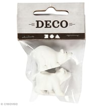 Décoration miniature - Ours Polaires - 3 x 4,5 cm - 2 pcs
