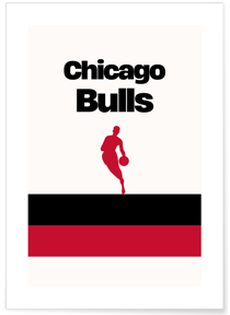 Affiche Chicago Bulls - Design minimaliste | A3 : 29,7x42cm