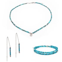 Collier, bracelet et boucles d'oreilles Lumia en pierres Apatite