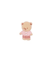 Carte de 3 boutons Ourson blanc 15mm - Union Knopf Rose