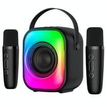 Enceinte Bluetooth Rose Avec 2 Micros Pour Fêtes Et Camping Facile À Transporter Noir YONIS
