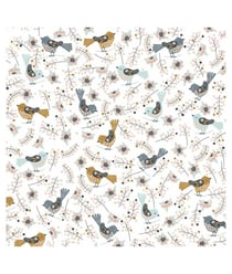 Tissu Poppy popeline coton brossé oiseaux de 148 cm de largeur poppy blanc vendu par 50 cm