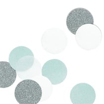 30 confettis argent et bleu menthe